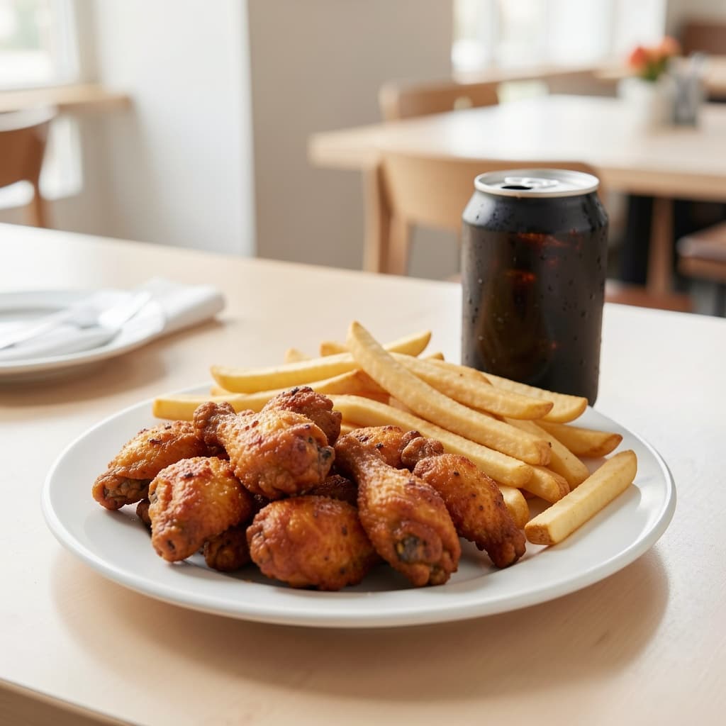 3. Boneless Wings, Large Fries and Soda Combo